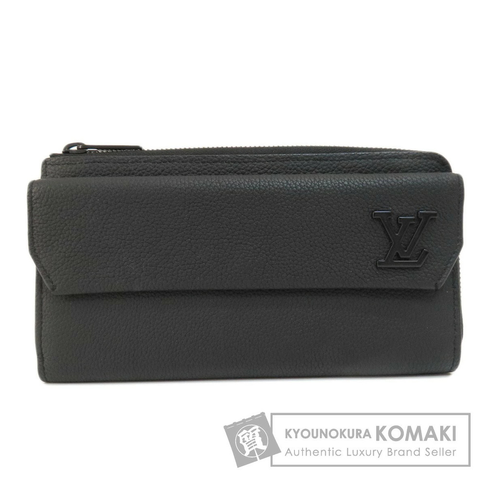 Louis Vuitton Zippy Wallet Aerogram Noir Black Long Wallet Grained Calf Leather